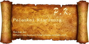 Peleskei Klarissza névjegykártya